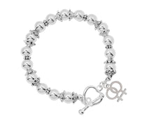 Load image into Gallery viewer, Silver Beaded Same Sex Symbol Charm Bracelets - Fundraising For A Cause