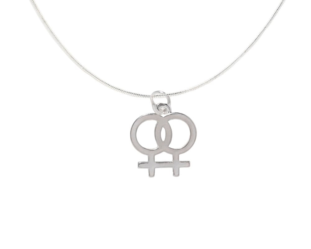Silver Lesbian Same Sex Female Symbol Necklaces - Fundraising For A Cause