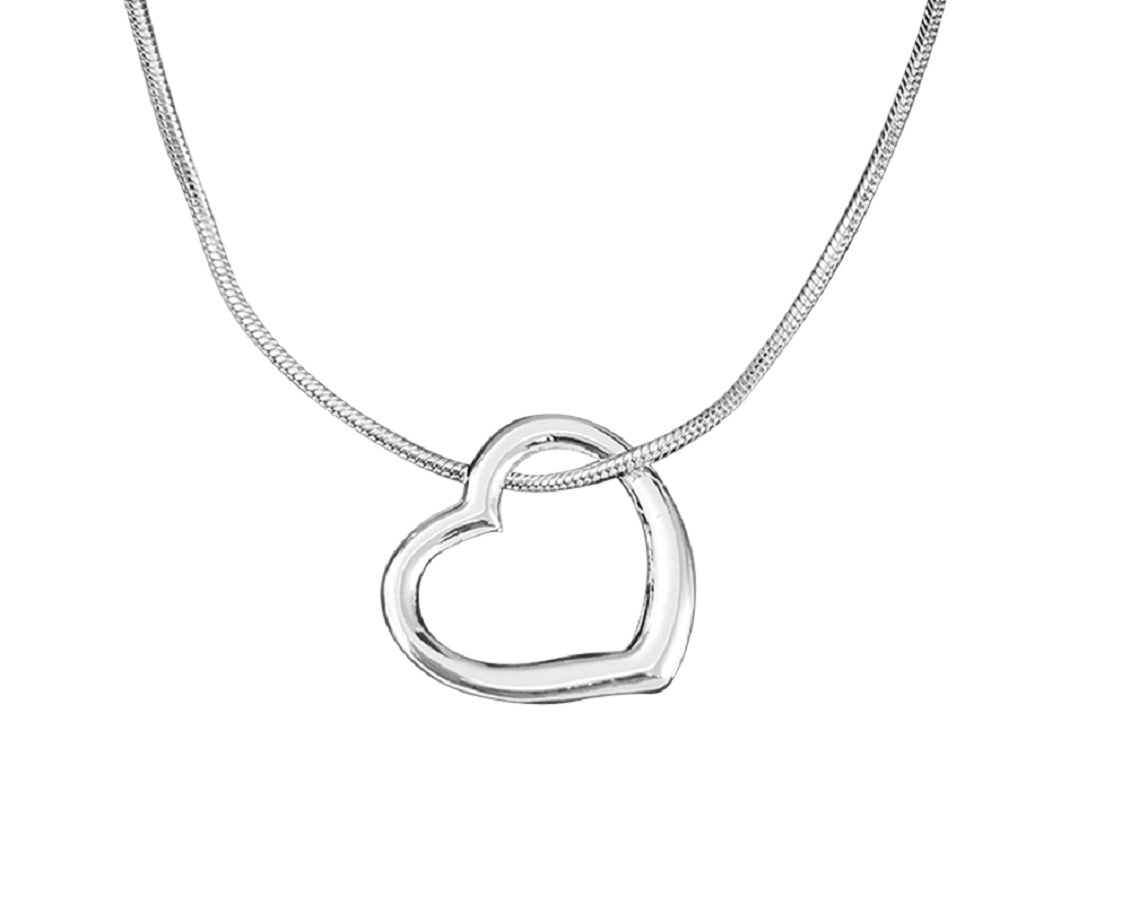 Silver Open Heart Necklaces - Fundraising For A Cause