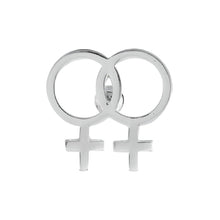Load image into Gallery viewer, Silver Same Sex Female (Lesbian) Symbol Pins - Fundraising For A Cause