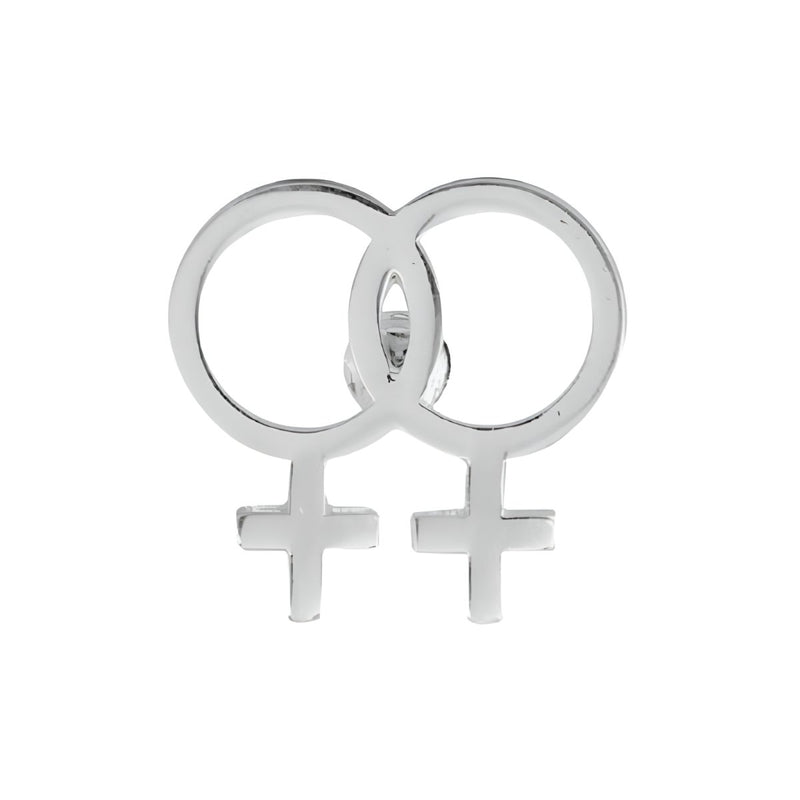 Silver Same Sex Female (Lesbian) Symbol Pins - Fundraising For A Cause