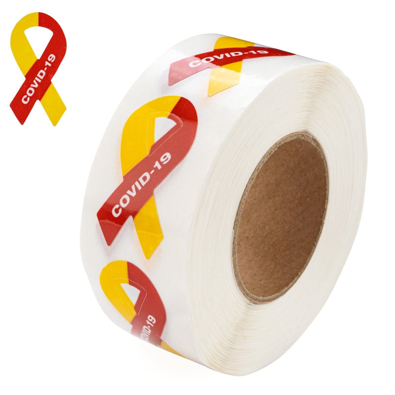Small Coronavirus Disease (COVID-19) Awareness Ribbon Stickers (500 per Roll) - Fundraising For A Cause