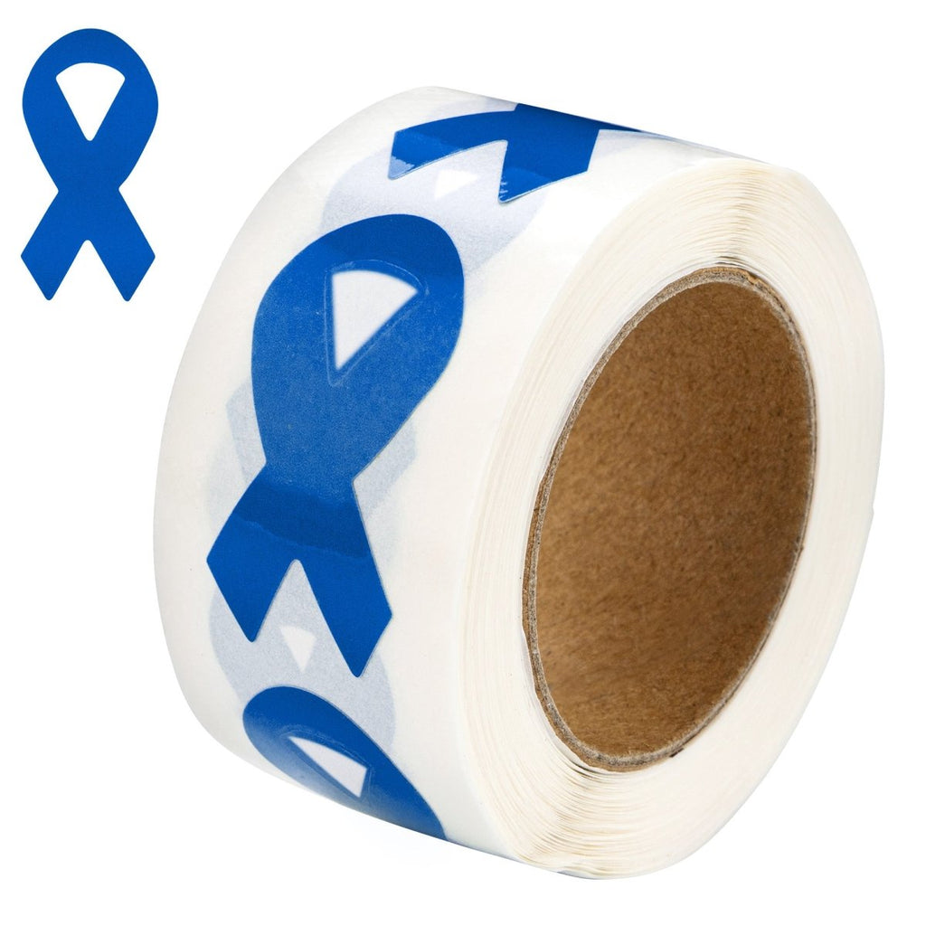 Small Dark Blue Ribbon Stickers (250 per Roll) - Fundraising For A Cause