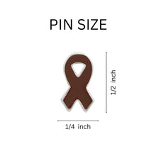Load image into Gallery viewer, Small Flat Brown Ribbon Pins - Fundraising For A Cause