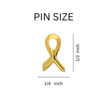 Load image into Gallery viewer, Small Gold Ribbon Tac Pins - Fundraising For A Cause
