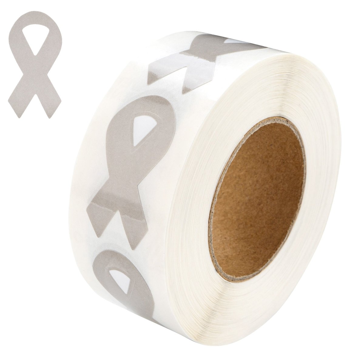 Small Gray Ribbon Awareness Stickers (per Roll) - Fundraising For A Cause