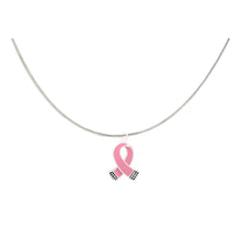 Load image into Gallery viewer, Small Pink Ribbon Necklaces - Fundraising For A Cause