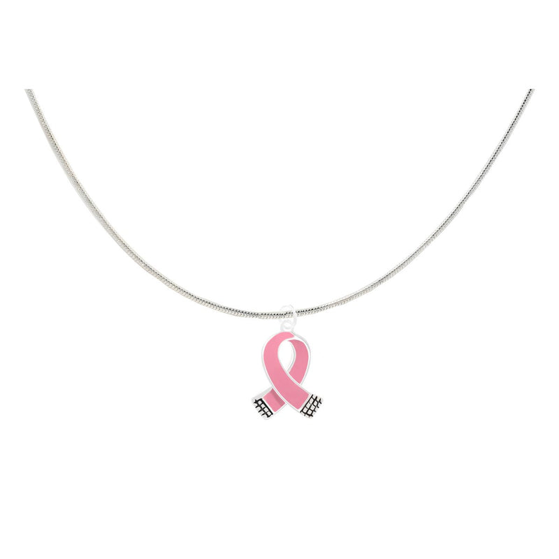 Small Pink Ribbon Necklaces - Fundraising For A Cause