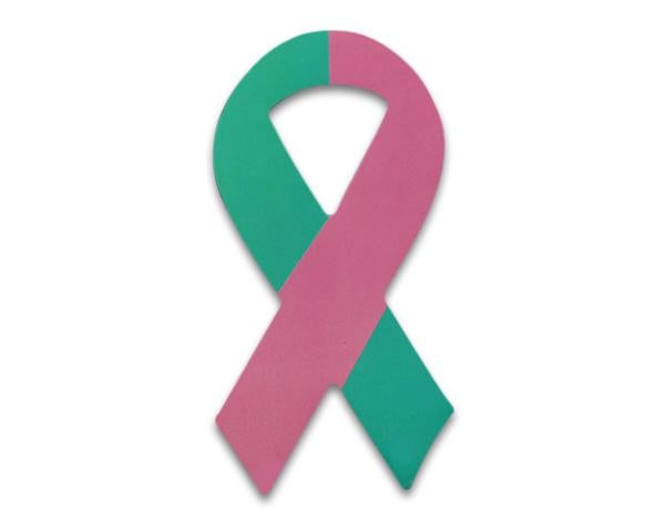 Small Pink & Teal Ribbon Magnets - Fundraising For A Cause