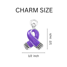 Load image into Gallery viewer, Small Purple Ribbon Charm On A Black Cord Necklace - Fundraising For A Cause