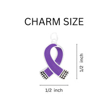 Load image into Gallery viewer, Small Purple Ribbon Charm Silver Rope Bracelets - Fundraising For A Cause
