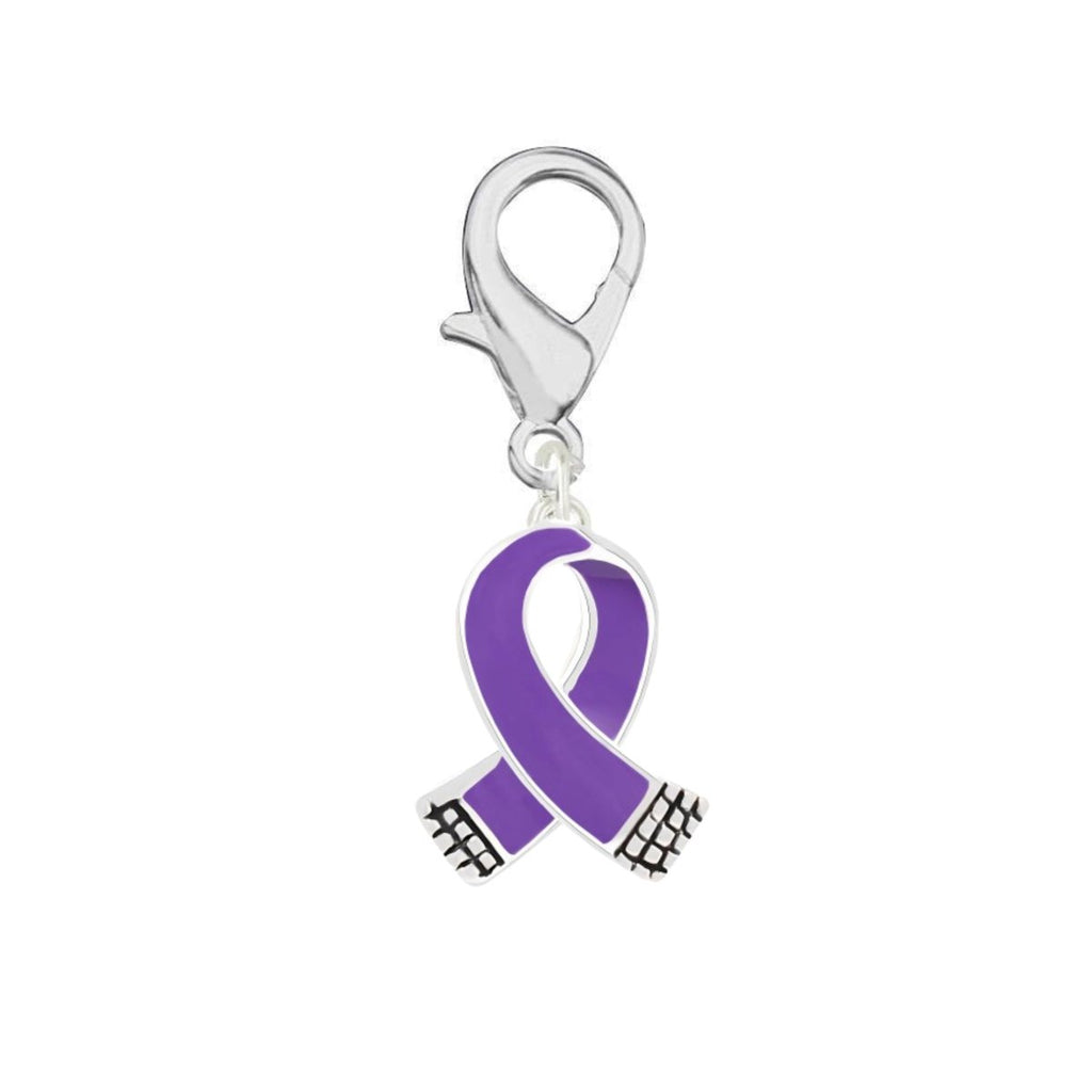 Small Purple Ribbon Hanging Charms - Fundraising For A Cause