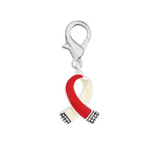 Load image into Gallery viewer, Small Red and White Ribbon Hanging Charms - Fundraising For A Cause