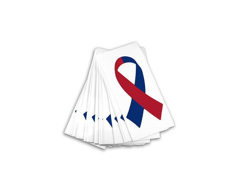 Small Red & Blue Ribbon Decals - Fundraising For A Cause
