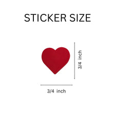 Load image into Gallery viewer, Small Red Heart Shaped Stickers (250 per Roll) - Fundraising For A Cause