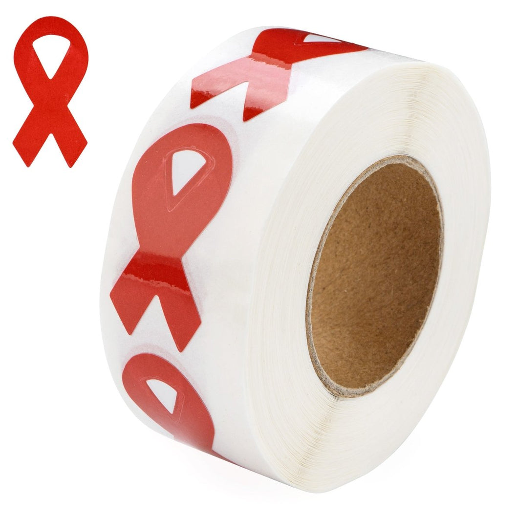 Small Red Ribbon Awareness Stickers (per Roll) - Fundraising For A Cause