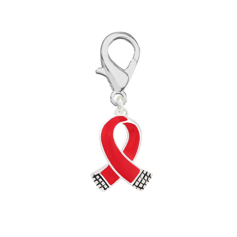 Small Red Ribbon Hanging Charms - Fundraising For A Cause