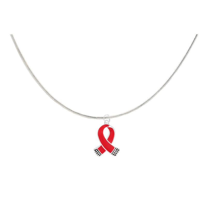 Small Red Ribbon Necklaces - Fundraising For A Cause