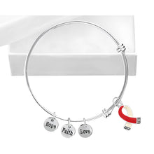 Load image into Gallery viewer, Small Red &amp; White Ribbon Awareness Retractable Bracelet - Fundraising For A Cause