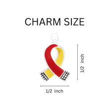 Load image into Gallery viewer, Small Red &amp; Yellow Ribbon Awareness Necklaces - Fundraising For A Cause