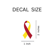Load image into Gallery viewer, Small Red &amp; Yellow Ribbon Decals - Fundraising For A Cause