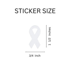 Load image into Gallery viewer, Small White Ribbon Stickers (250 per Roll) - Fundraising For A Cause