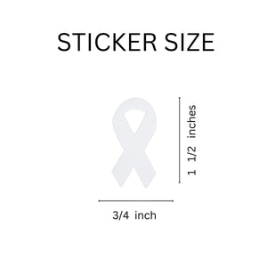 Small White Ribbon Stickers (250 per Roll) - Fundraising For A Cause