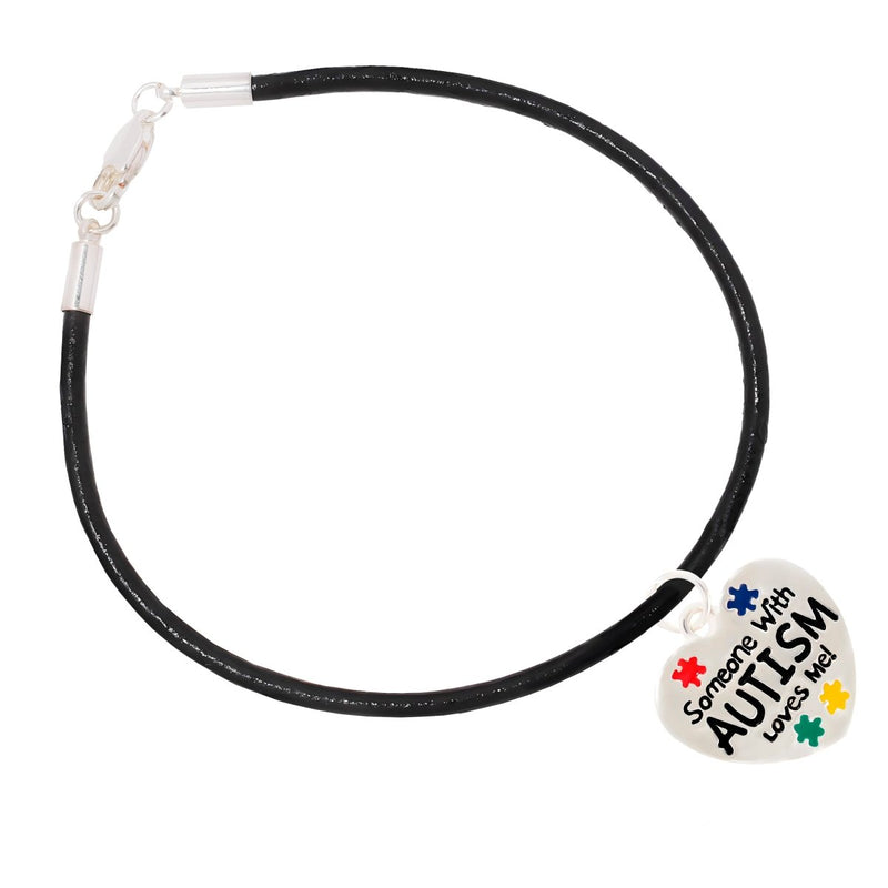 Someone With Autism Loves Me Leather Cord Bracelets - Fundraising For A Cause