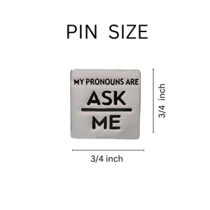 Square My Pronouns Are Ask Me Pins - Fundraising For A Cause