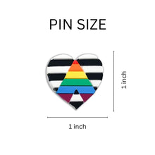 Load image into Gallery viewer, Straight Ally LGBTQ Gay Pride Heart Silicone Pins - Fundraising For A Cause
