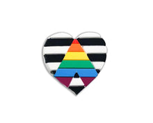 Load image into Gallery viewer, Straight Ally LGBTQ Gay Pride Heart Silicone Pins - Fundraising For A Cause