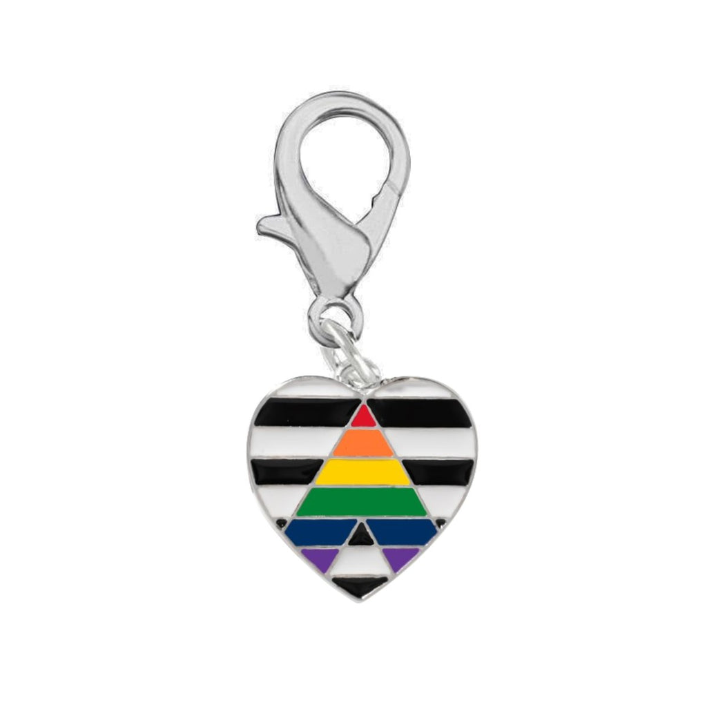 Straight Ally LGBTQ Pride Heart Hanging Charms - Fundraising For A Cause