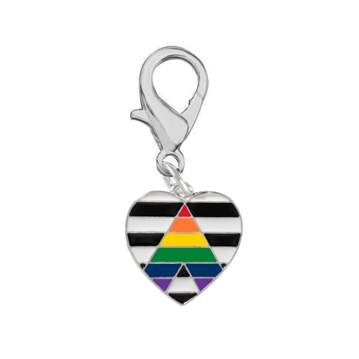 Straight Ally LGBTQ Pride Heart Hanging Charms - Fundraising For A Cause