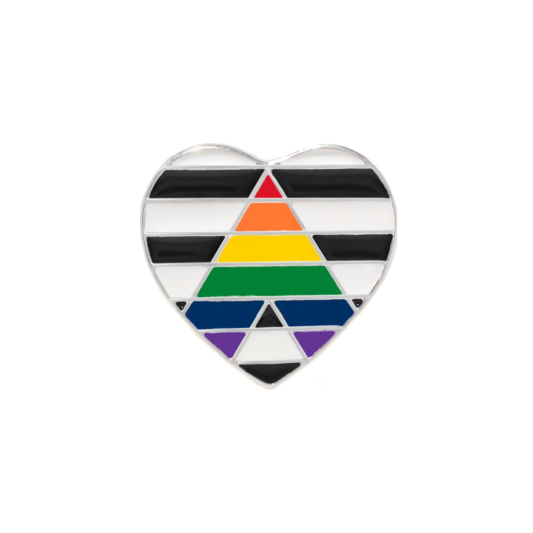 Straight Ally LGBTQ Pride Heart Pins - Fundraising For A Cause