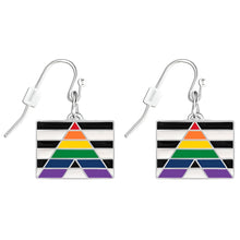 Load image into Gallery viewer, Straight Ally LGBTQ Pride Rectangle Charm Hanging Earrings - Fundraising For A Cause