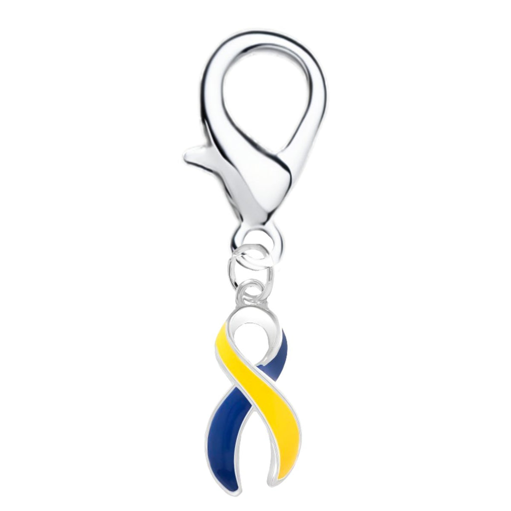 Support Ukraine Large Blue & Yellow Ribbon Hanging Charms - Fundraising For A Cause