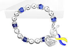 Load image into Gallery viewer, Support Ukraine Where There is Love Large Blue &amp; Yellow Ribbon Bracelets - Fundraising For A Cause