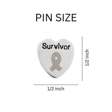 Load image into Gallery viewer, Survivor Gray Ribbon Pins - Fundraising For A Cause