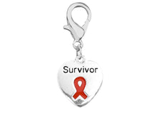 Load image into Gallery viewer, Survivor Red Ribbon Heart Hanging Charms - Fundraising For A Cause