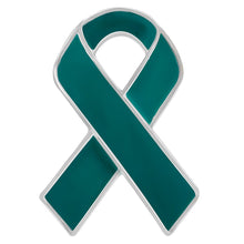 Load image into Gallery viewer, Teal Ovarian Cancer Ribbon Awareness Pins - Fundraising For A Cause