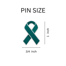 Load image into Gallery viewer, Teal Ovarian Cancer Ribbon Awareness Pins - Fundraising For A Cause