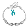 Teal Ribbon Charm Partial Beaded Bracelets - Fundraising For A Cause
