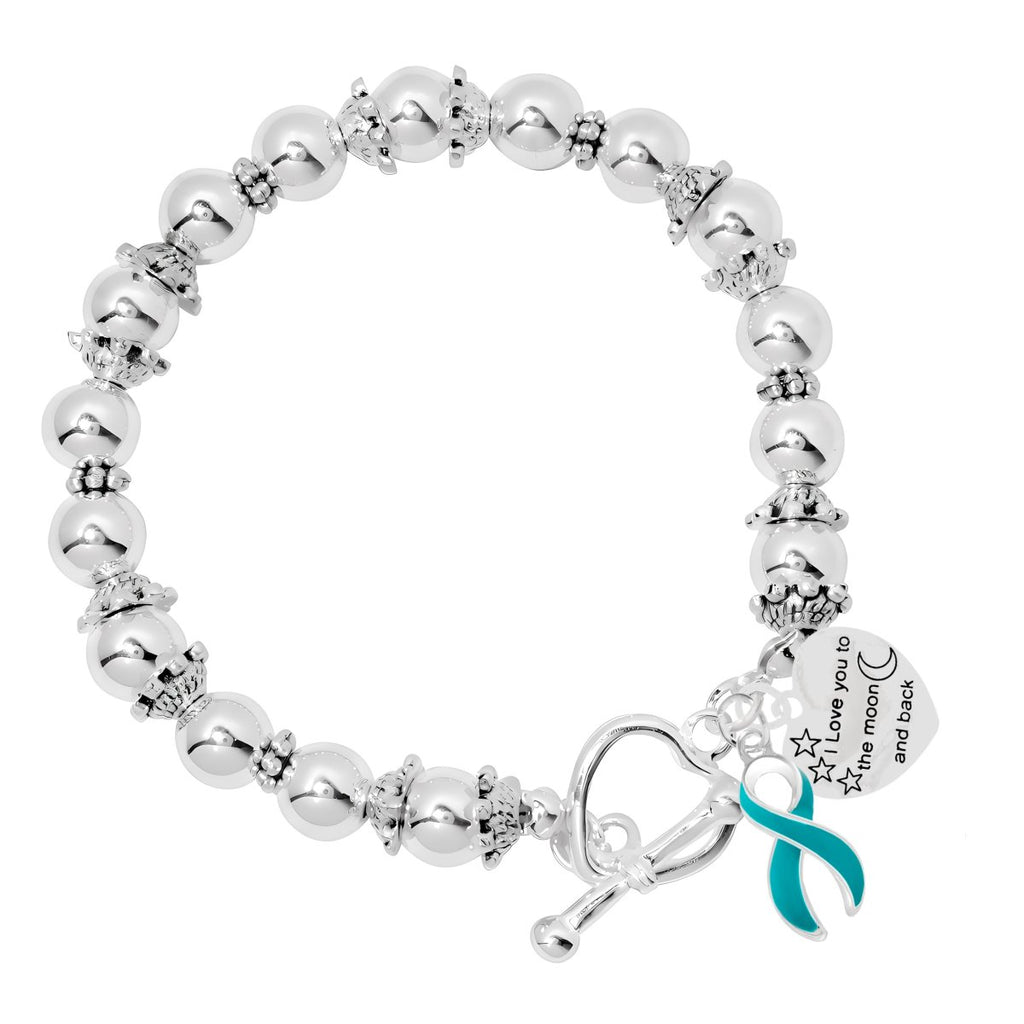 Teal Ribbon Love You To The Moon And Back Bracelets - Fundraising For A Cause