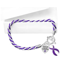 Load image into Gallery viewer, Testicular Cancer Purple Ribbon Rope Bracelets - Fundraising For A Cause