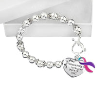 Load image into Gallery viewer, Thyroid Cancer Where There is Love Ribbon Bracelets - Fundraising For A Cause