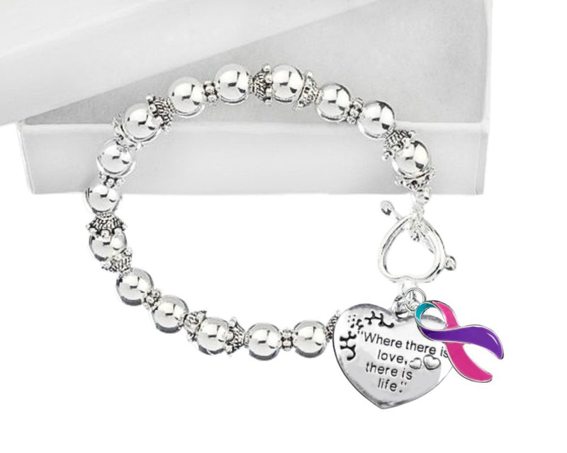 Thyroid Cancer Where There is Love Ribbon Bracelets - Fundraising For A Cause
