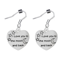 Load image into Gallery viewer, To The Moon and Back Heart Earrings - Fundraising For A Cause