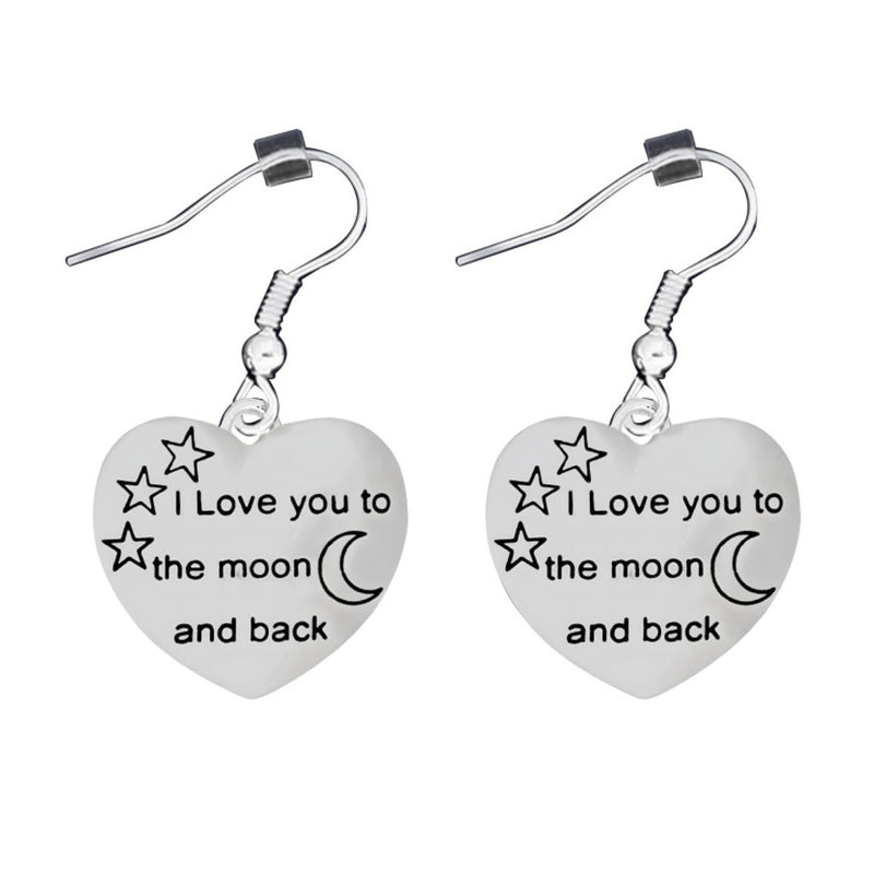 To The Moon and Back Heart Earrings - Fundraising For A Cause