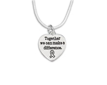 Load image into Gallery viewer, Together We Can Make A Difference Heart Charm Snake Chain Necklace - Fundraising For A Cause