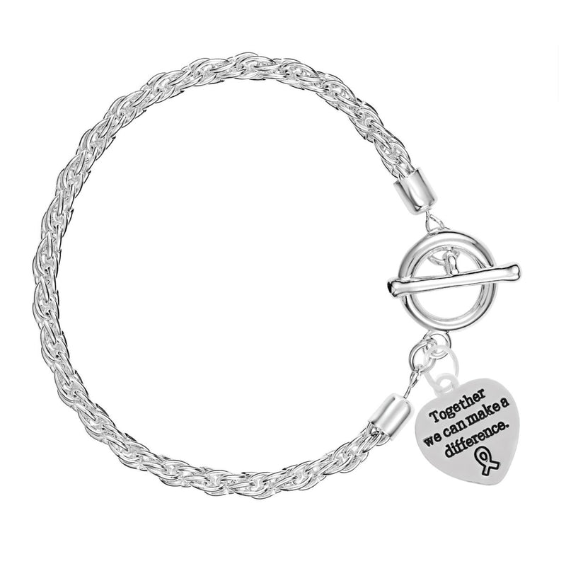 "Together we can make a Difference" Silver Rope Bracelet - Fundraising For A Cause
